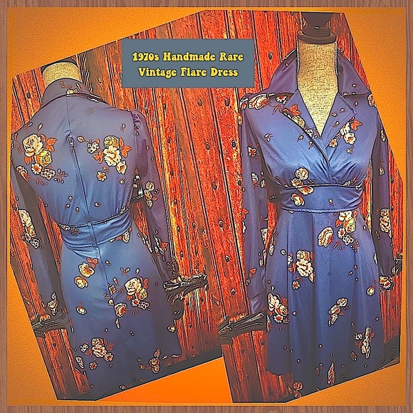 Vintage Dresses & Skirts - 1970s Handmade Rare Vintage Mini Flare Dress